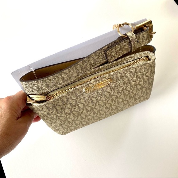 *NEW IN BOX* MICHAEL KORS Belt Bag Adjustable Metallic Logo Gold & Logo Keychain - Picture 5 of 13